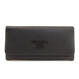 PRADA Black Leather Saffiano Wallet